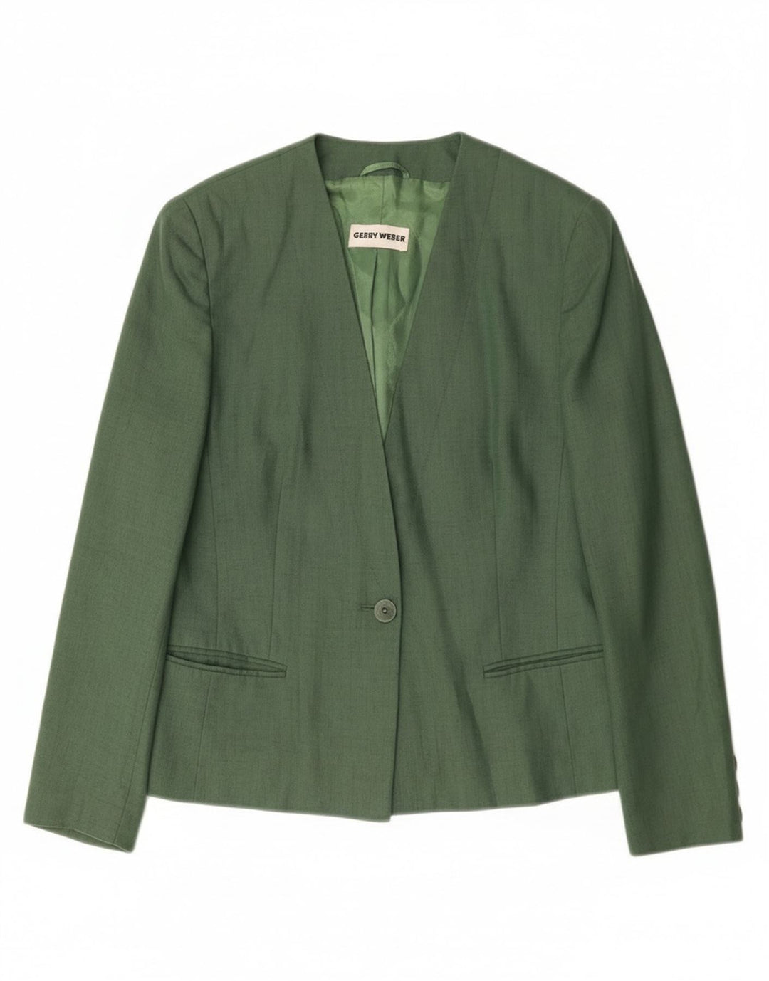 Gerry Weber Dame 1-knaps blazerjakke EU 38 Medium Green Linen
