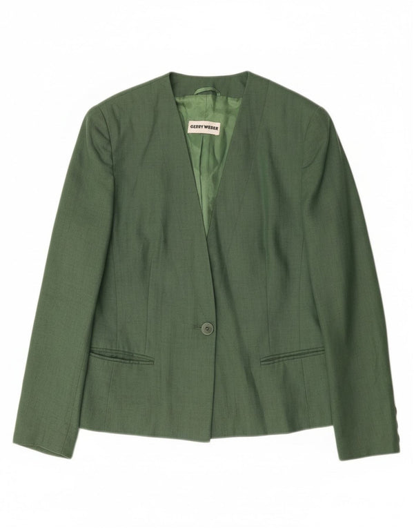 Gerry Weber Dame 1-knaps blazerjakke EU 38 Medium Green Linen