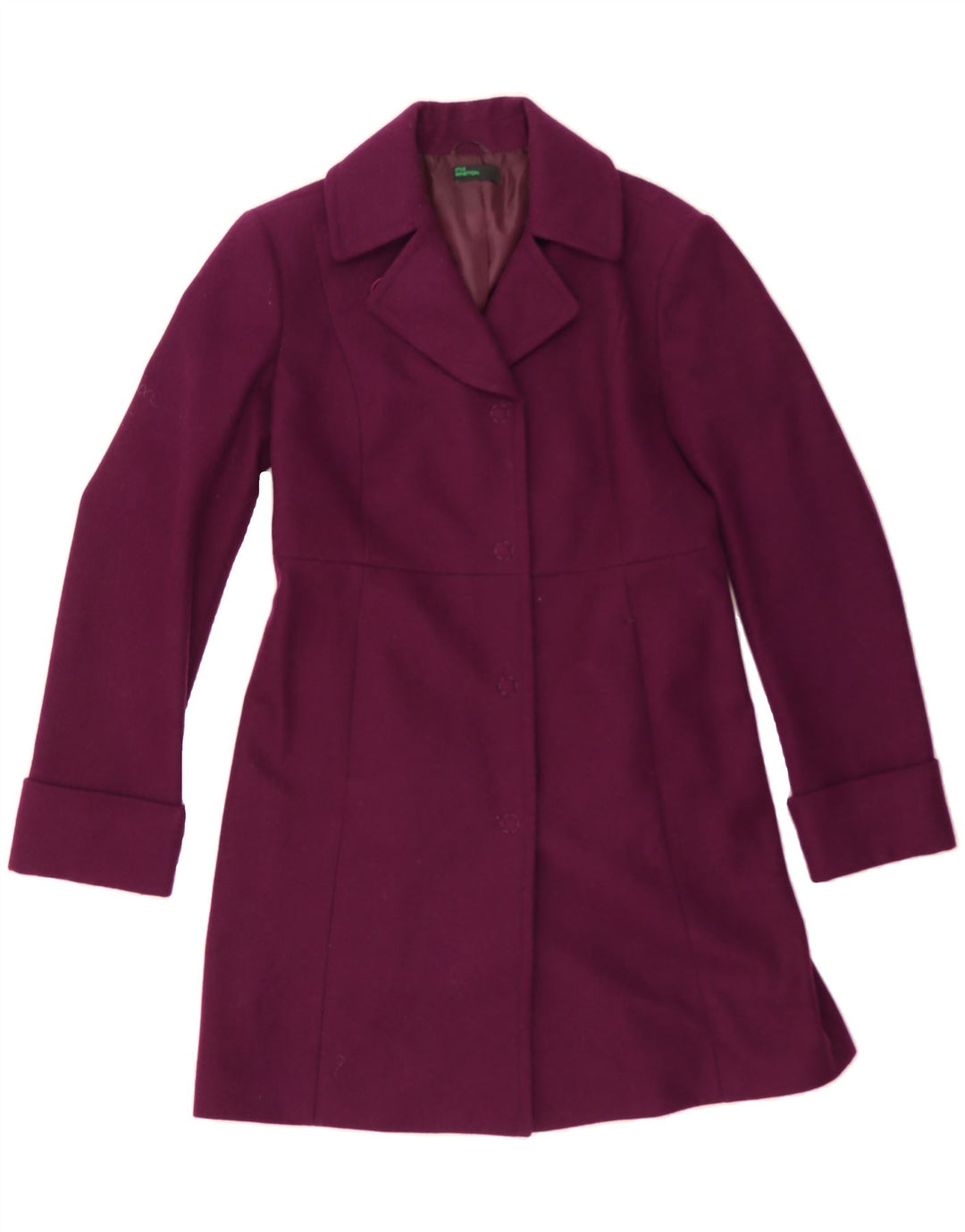 BENETTON Womens Overcoat UK 12 Medium Purple Vintage Benetton and Second-Hand Benetton from Messina Hembry 