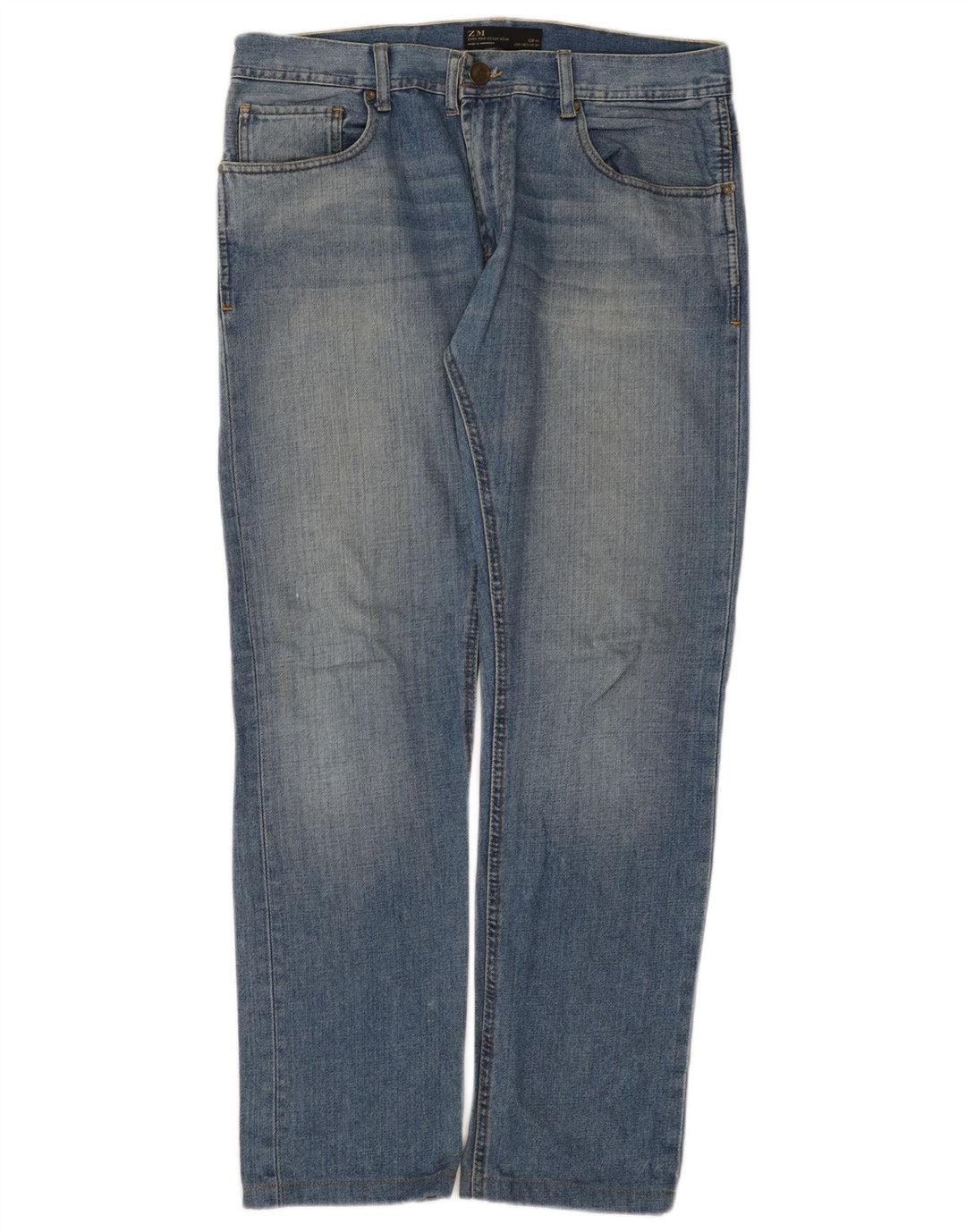Zara Straight Jeans til mænd EU 34 Large W34 L31 Blå