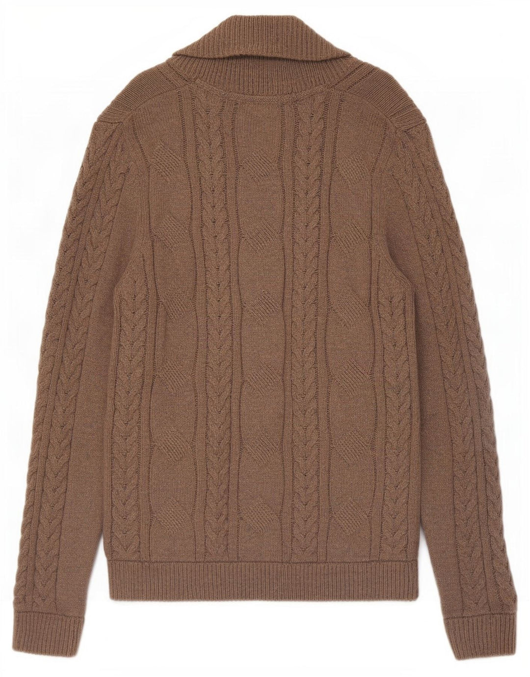 Ted Baker Herre Cardigan Sweater Størrelse 4 Stor Brun Bomuld