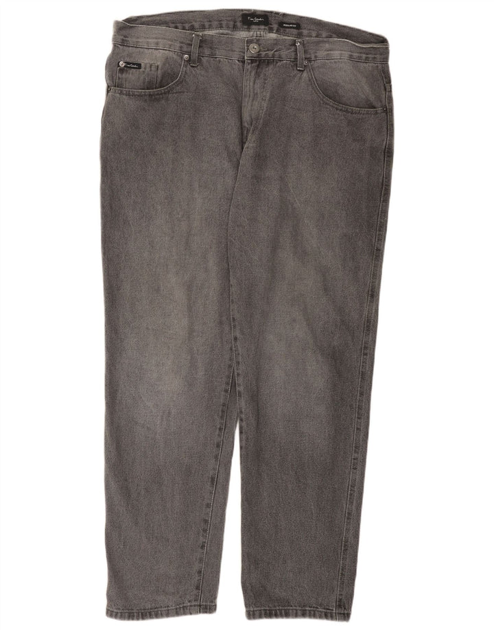 PIERRE CARDIN Herre Regular Fit Straight Jeans W40 L30 Grå Bomuld