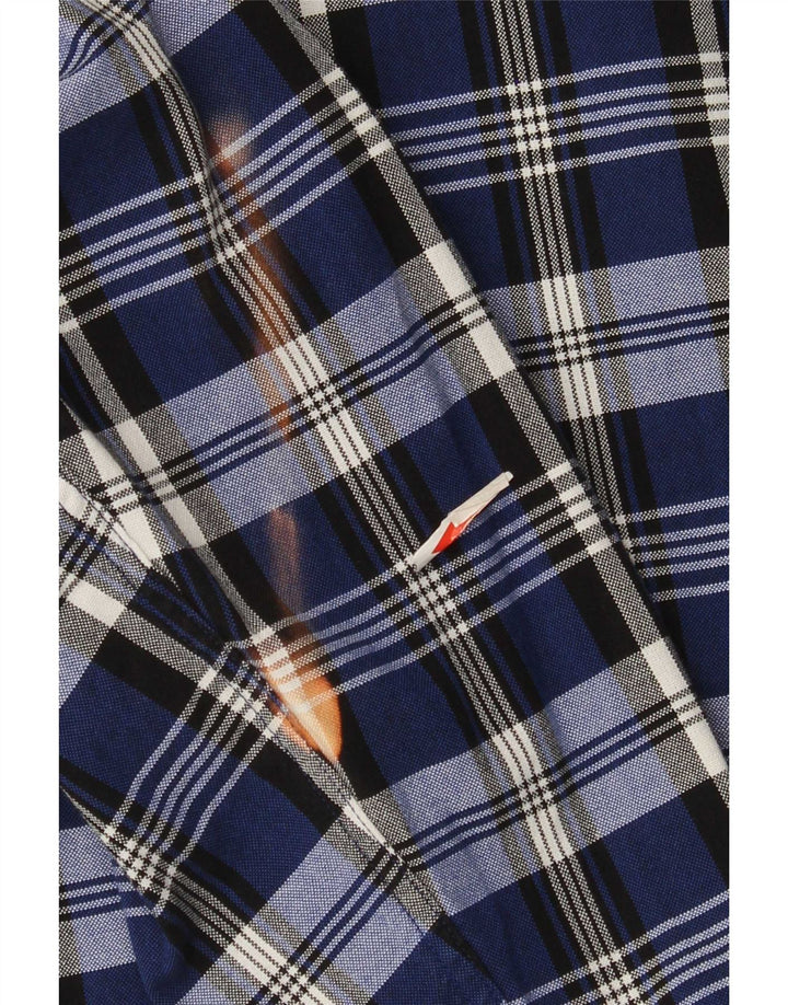 Tommy Hilfiger Herre høj skjorte 4XL marineblå ternet bomuld
