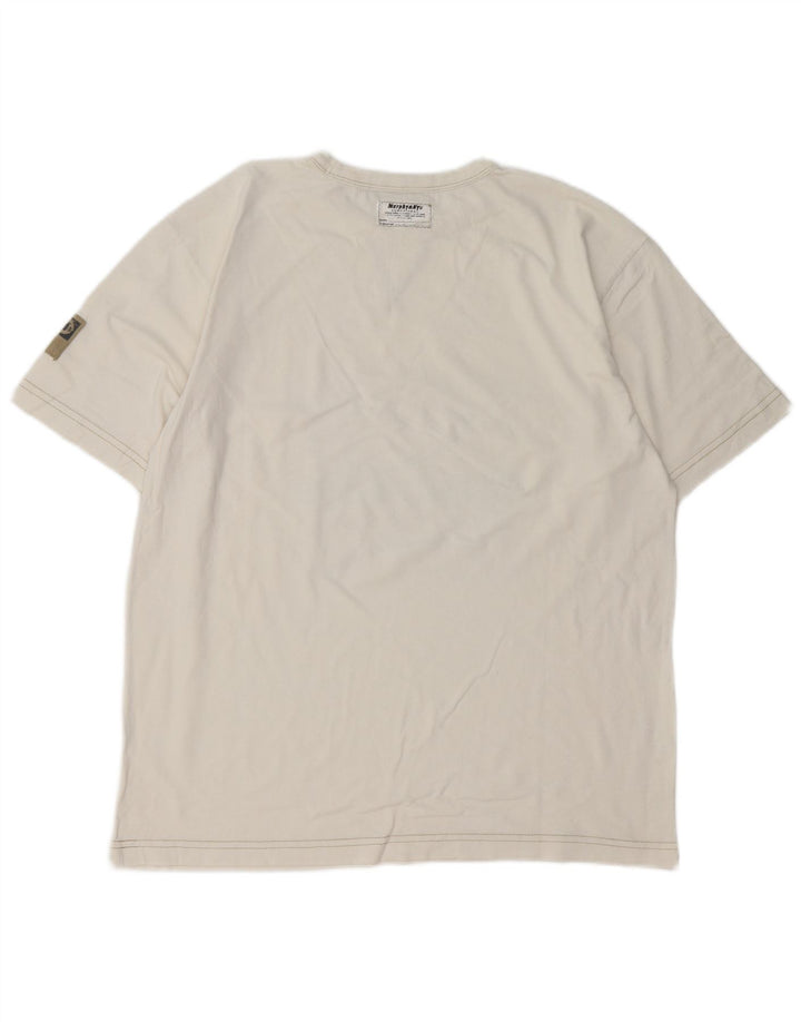 Murphy & Nye Herre Functional Graphic T-Shirt Top Medium Off White