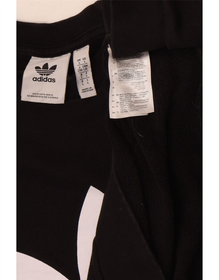 Adidas grafisk sweatshirt til mænd, stor sort bomuld