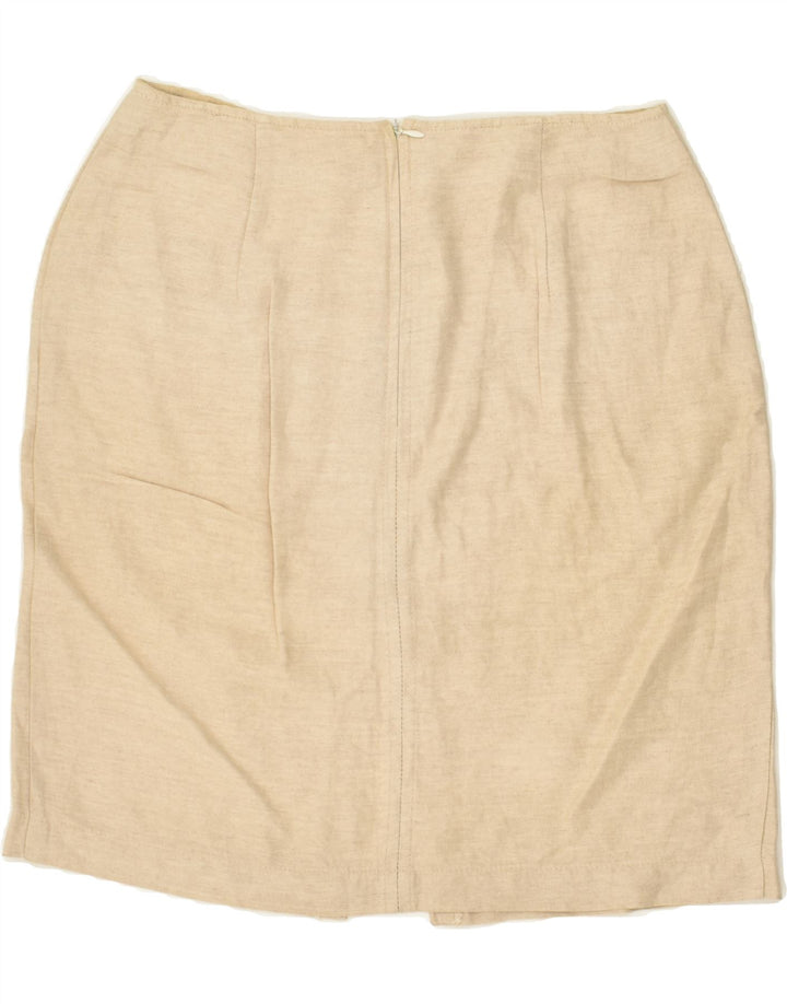 ROCCOBAROCCO Womens Straight Skirt IT 48 XL W30 Beige Viscose | Vintage Roccobarocco | Thrift | Second-Hand Roccobarocco | Used Clothing | Messina Hembry 