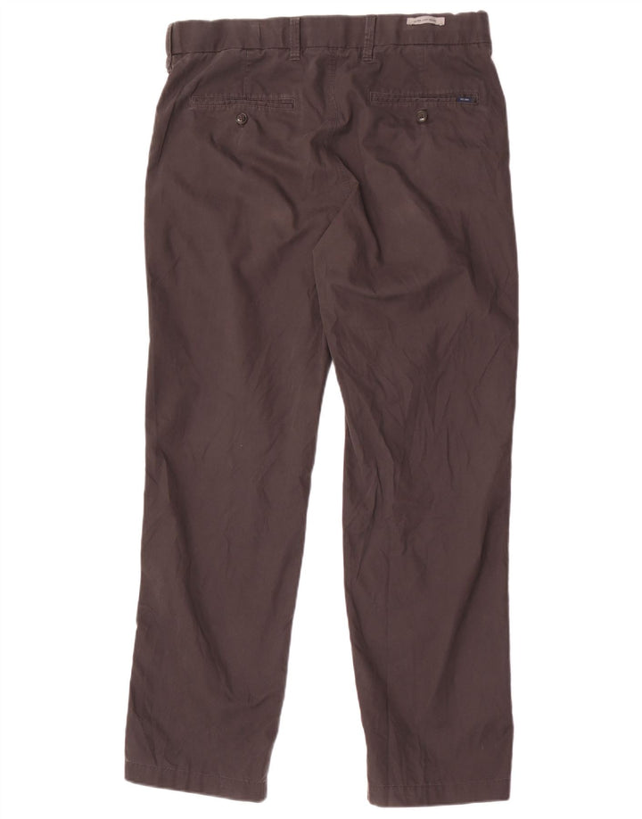 Marks & Spencer Straight Chino-bukser til mænd W34 L31 Grå bomuld