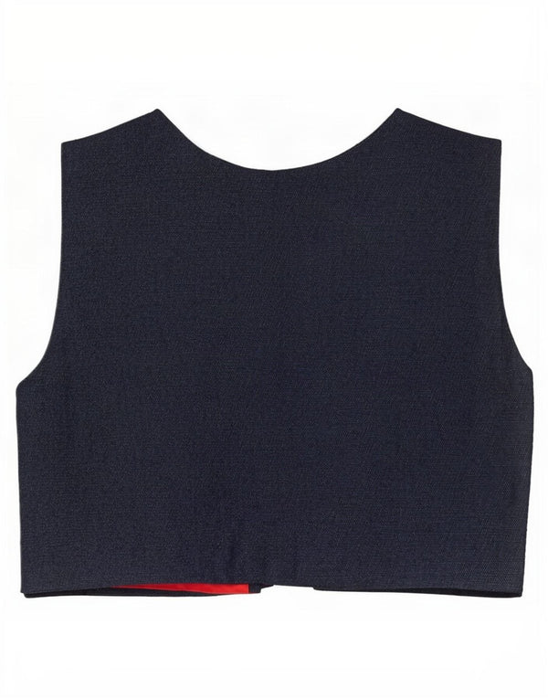 Vintage Dame Denim ÅBEN vest UK 10 Small Multicolored Patchwork