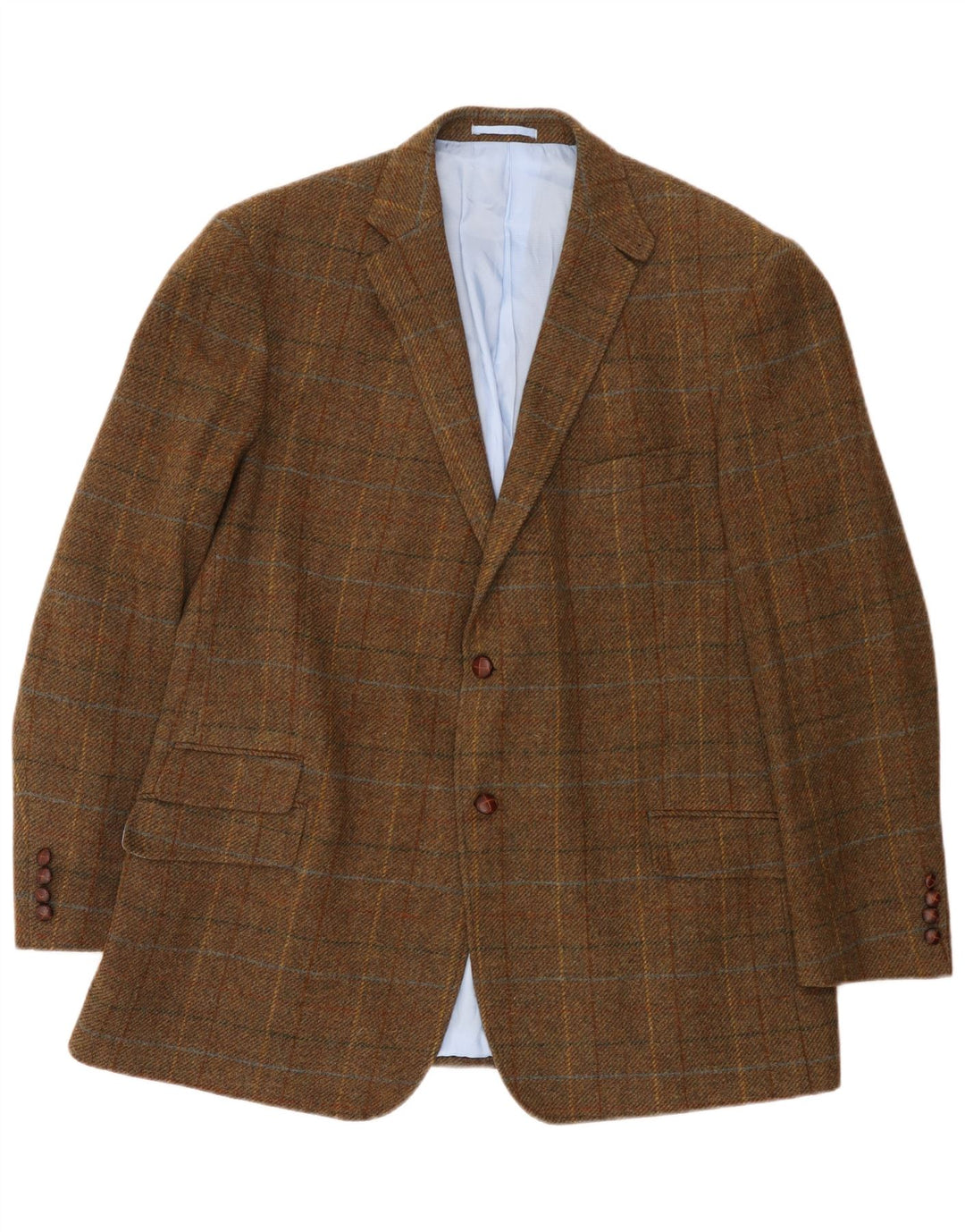 Marks & Spencer Herre 2-knaps blazerjakke UK 48 2XL brun ternet uld