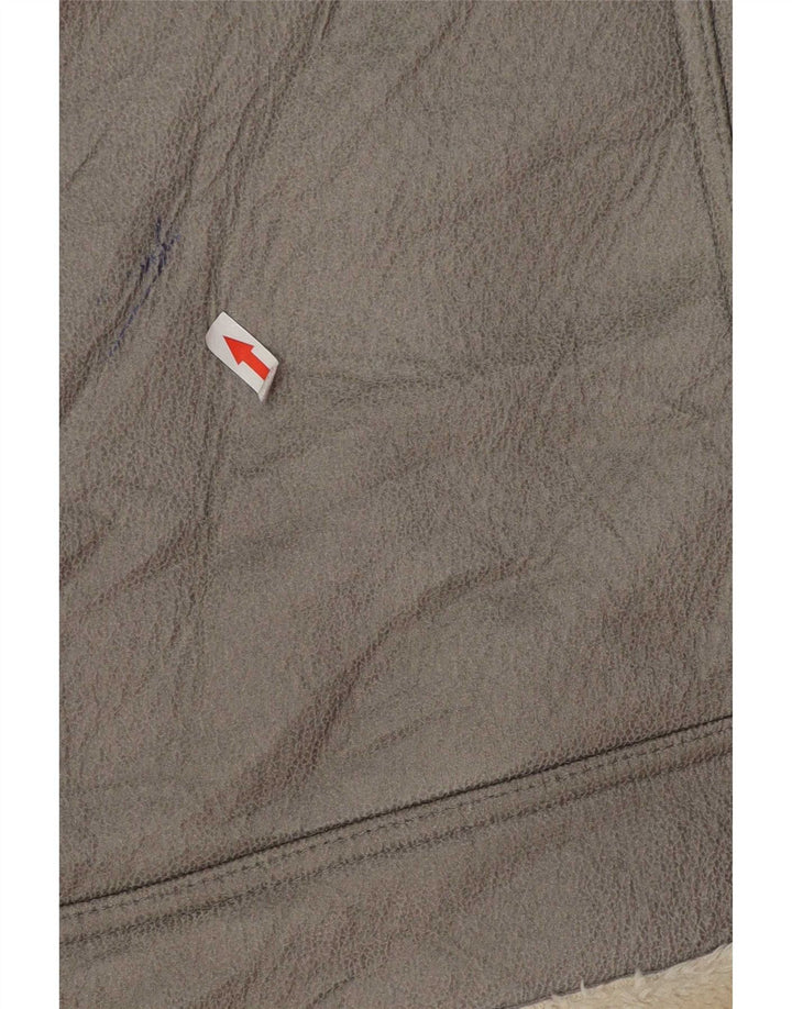 Topshop Dame Oversized Sherpa Jacket UK 10 Small Grå Polyester