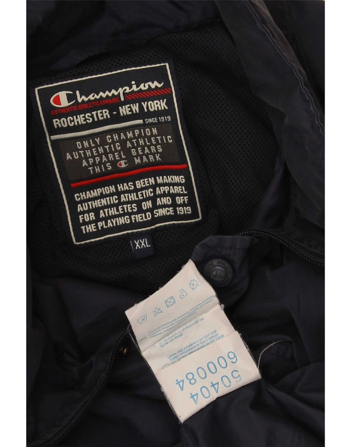 Champion Herre Windbreaker Jacket UK 44 2XL Navy Blue Polyamide