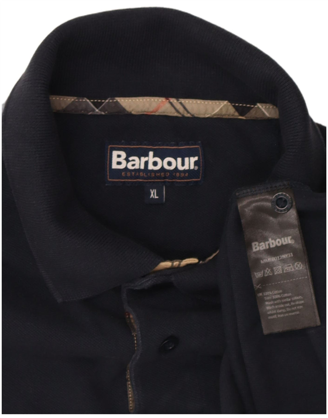 Barbour herre poloshirt XL marineblå bomuld