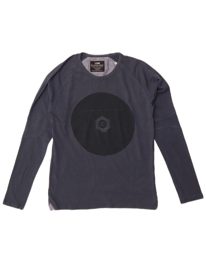 Jack & Jones Herre Grafisk Top Langærmet Medium Navy Blue