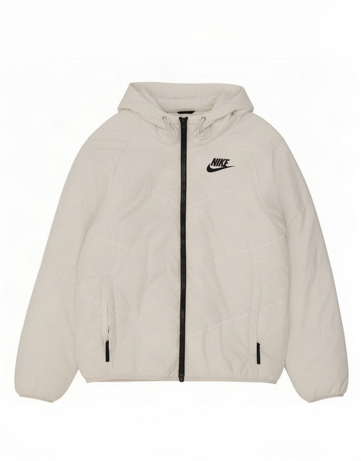 Nike Windbreaker-jakke med hætte til mænd UK 36 Small White Polyester