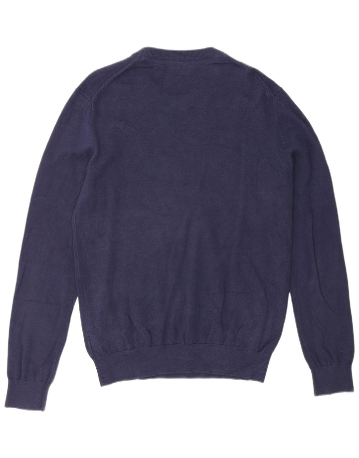 Izod Herre Crew Neck Jumper Sweater Medium Navy Blue Bomuld