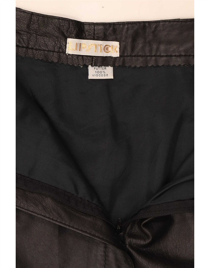 Vintage lædernederdel til kvinder W28 Medium Black