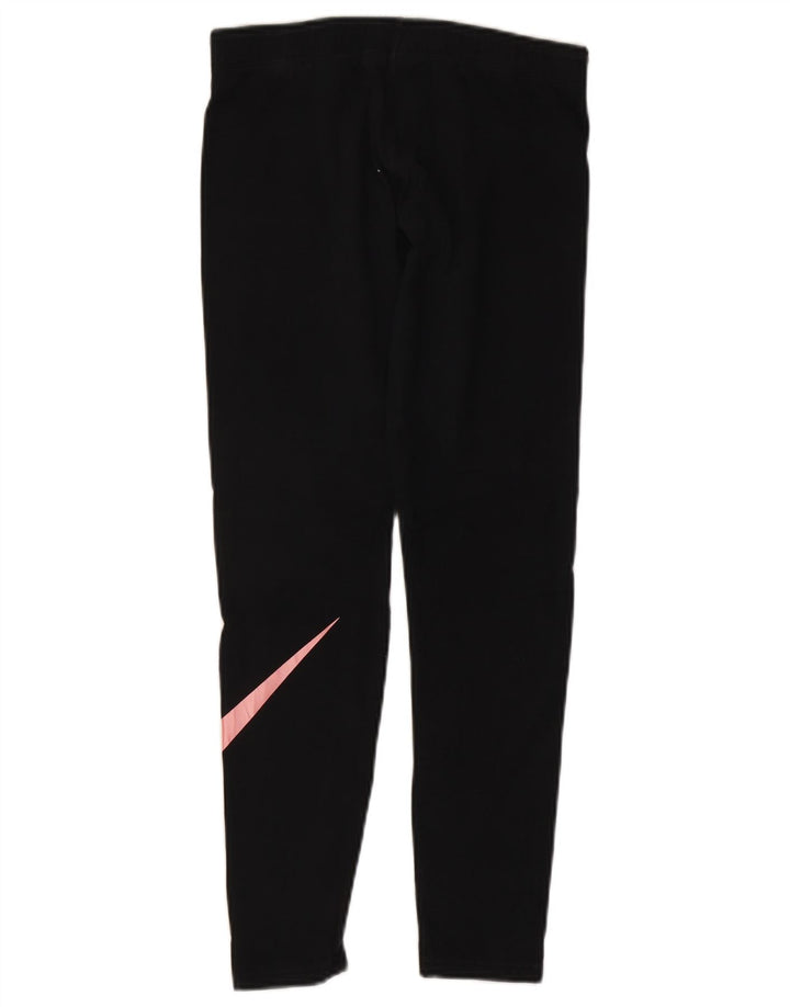 Nike Dame Grafiske Leggings UK 12 Medium Sort Bomuld