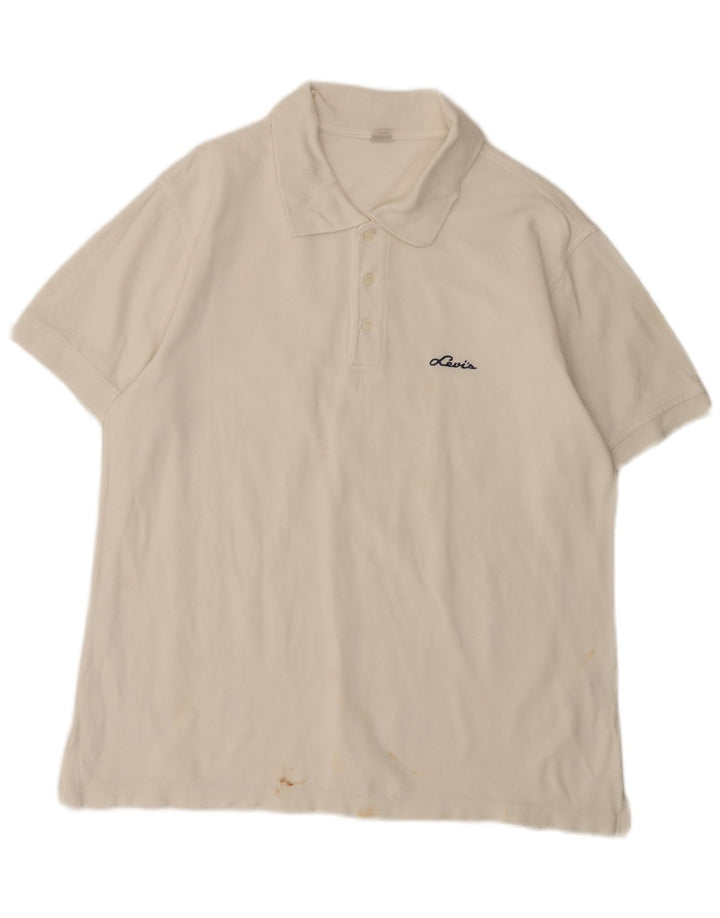 Levi's herre poloshirt stor hvid bomuld