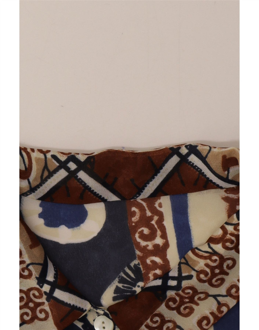 Vintage Dame Gennemsigtig Skjorte Bluse UK 18 XL Flerfarvet Geometrisk