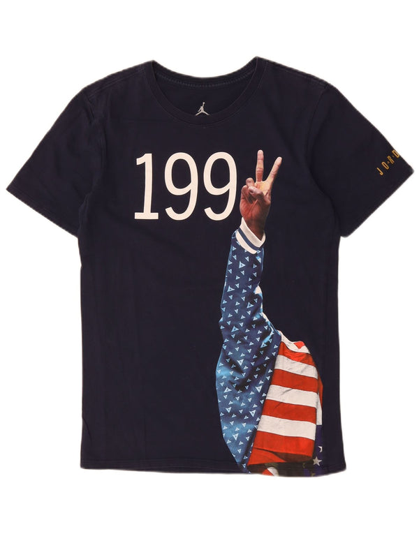 JORDAN Grafisk T-shirt til mænd, lille marineblå bomuld