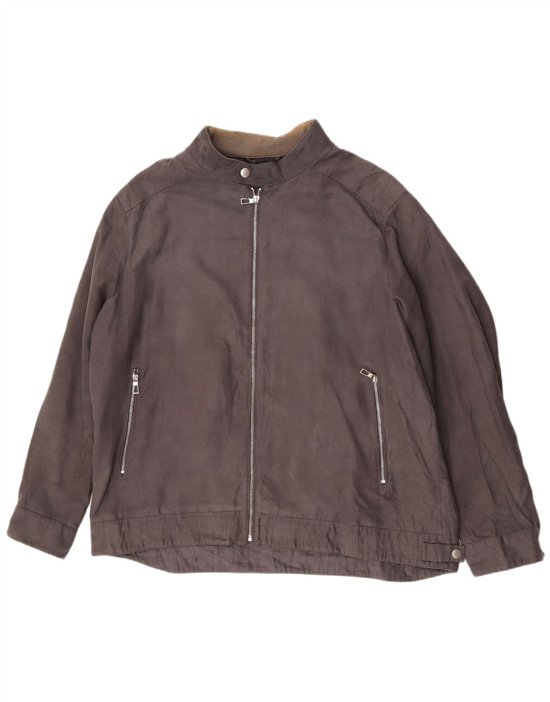 Marks & Spencer Bomberjakke til mænd UK 46 3XL Grå Polyester