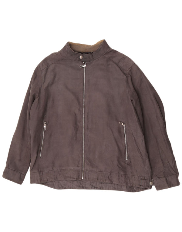 Marks & Spencer Bomberjakke til mænd UK 46 3XL Grå Polyester