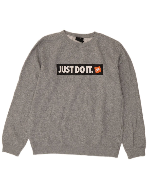 Nike Herre grafisk sweatshirt Jumper Medium Grey Flecked Bomuld