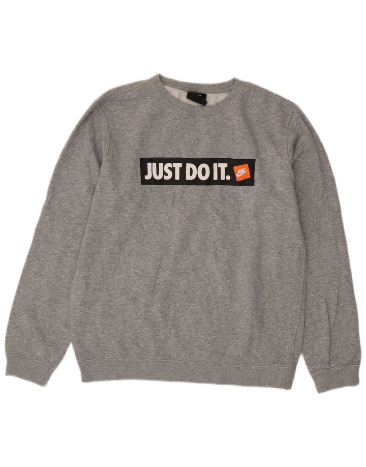 Nike Herre grafisk sweatshirt Jumper Medium Grey Flecked Bomuld