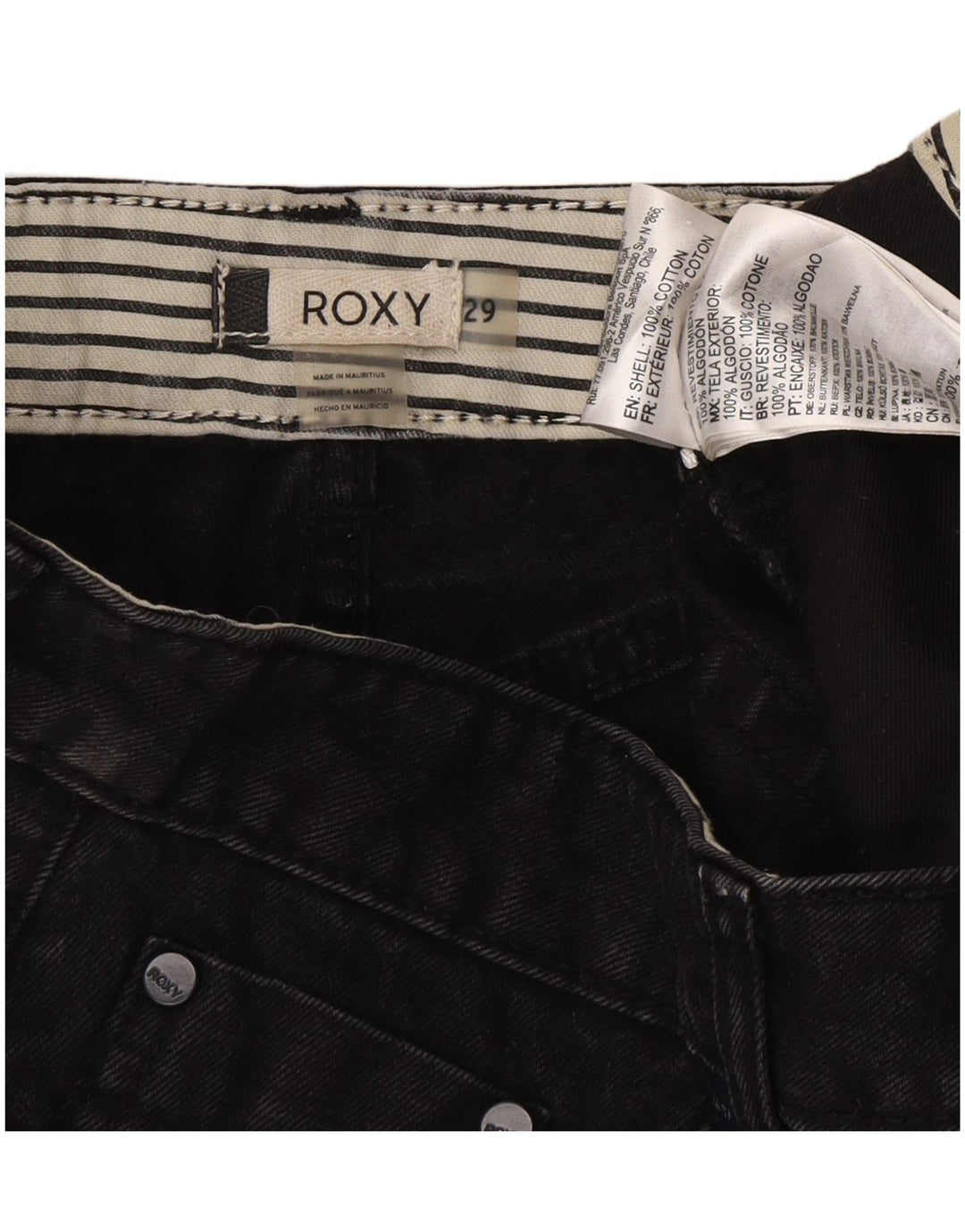 Roxy Dame Denim Hot Pants W29 Medium Sort Bomuld