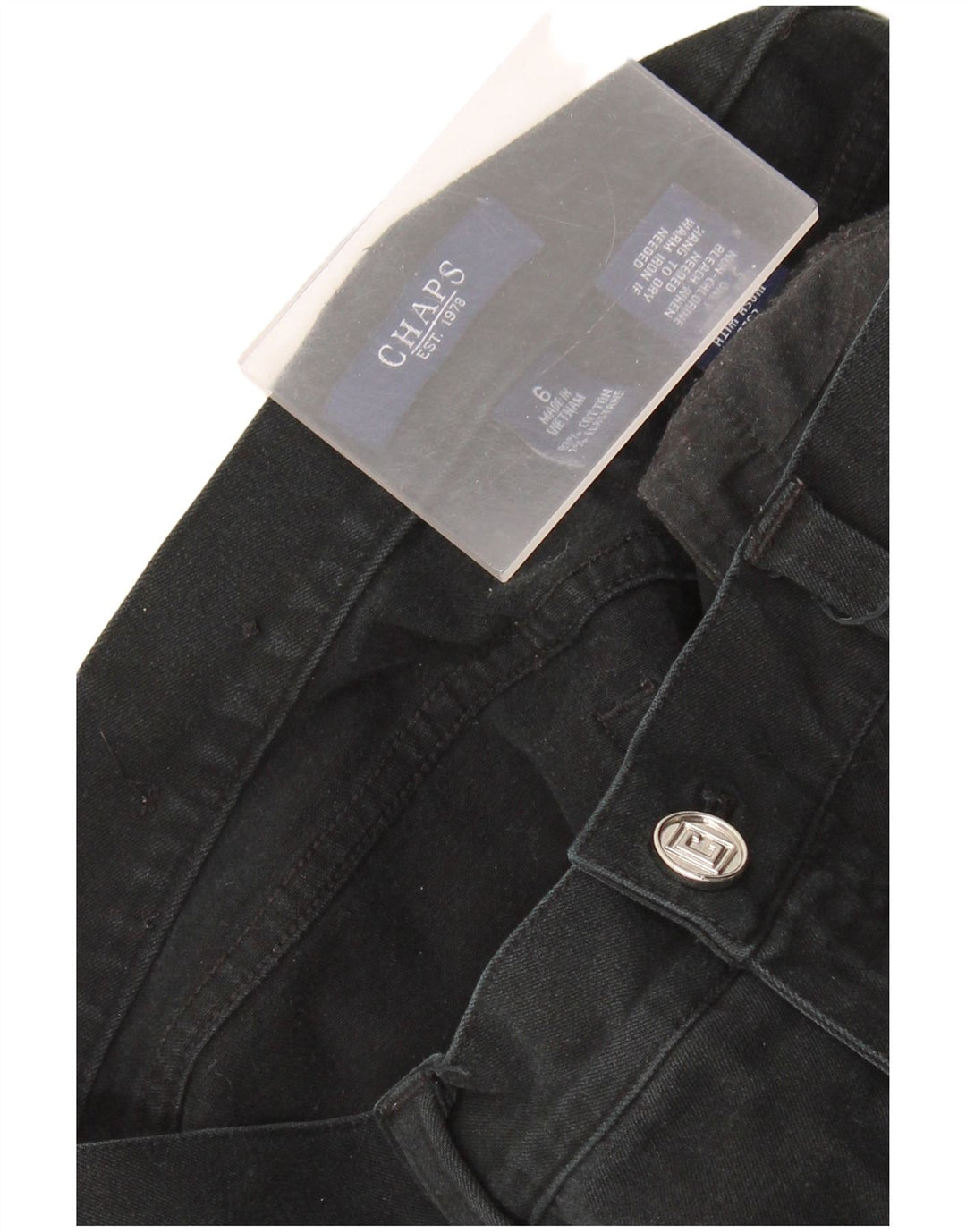 CHAPS Lige fritidsbukser til kvinder US 6 Medium W30 L30 Sort bomuld