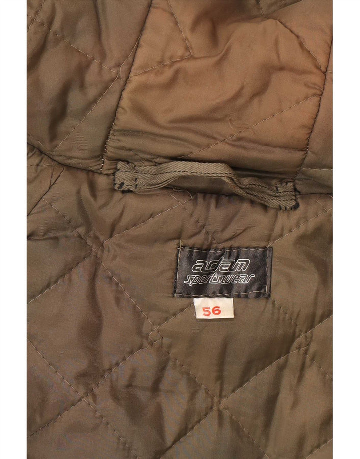 Vintage Herre Hooded Windbreaker Coat IT 56 3XL Khaki