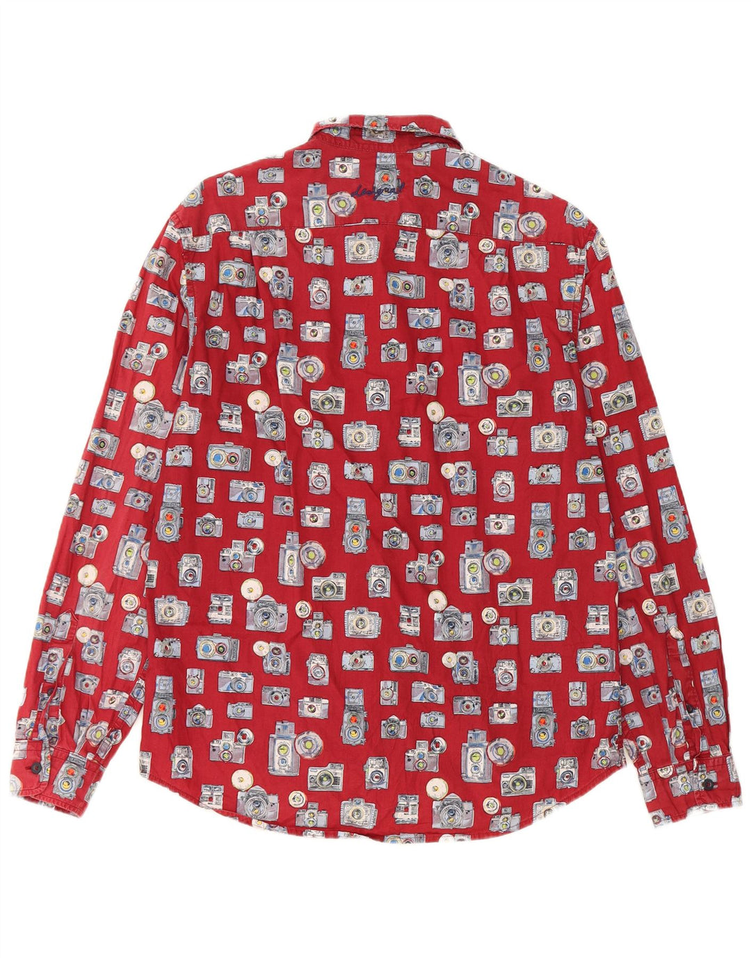 Desigual Herre abstrakt mønster Regular Fit skjorte Medium Bourgogne bomuld