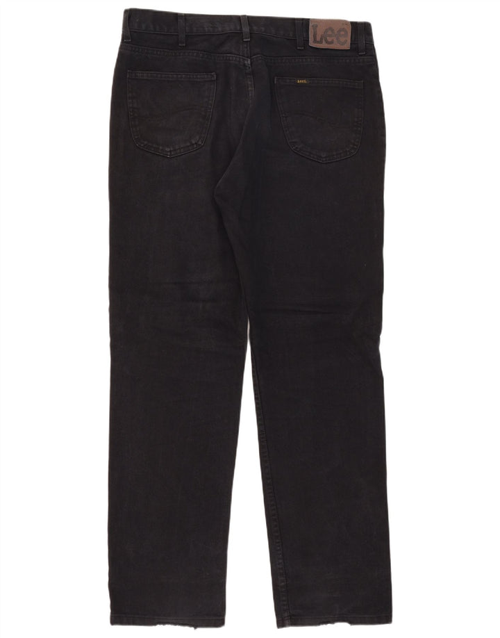 Lee Straight Jeans til mænd W38 L34 Sort bomuld