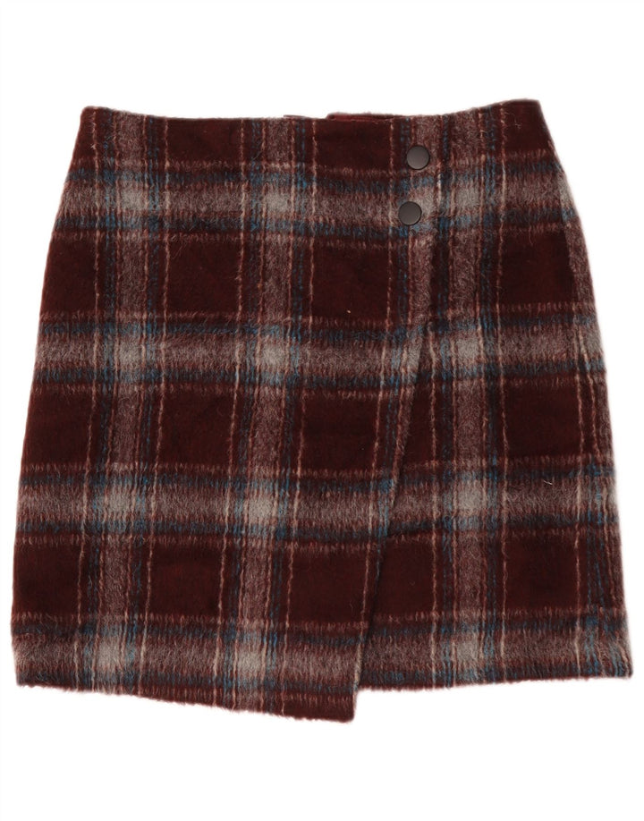 Marks & Spencer Dame-mininederdel UK 14 Large W34 Burgundy ternet polyester
