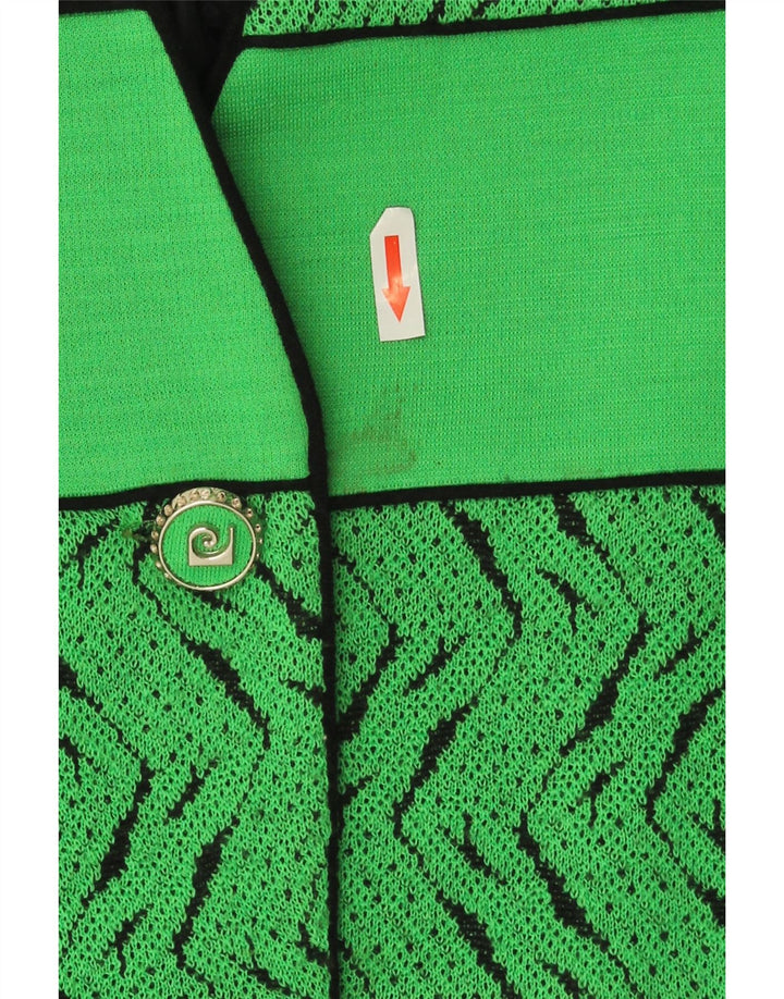 Pierre Cardin Dame 3-knaps blazerjakke EU 44 XL Grøn geometrisk uld