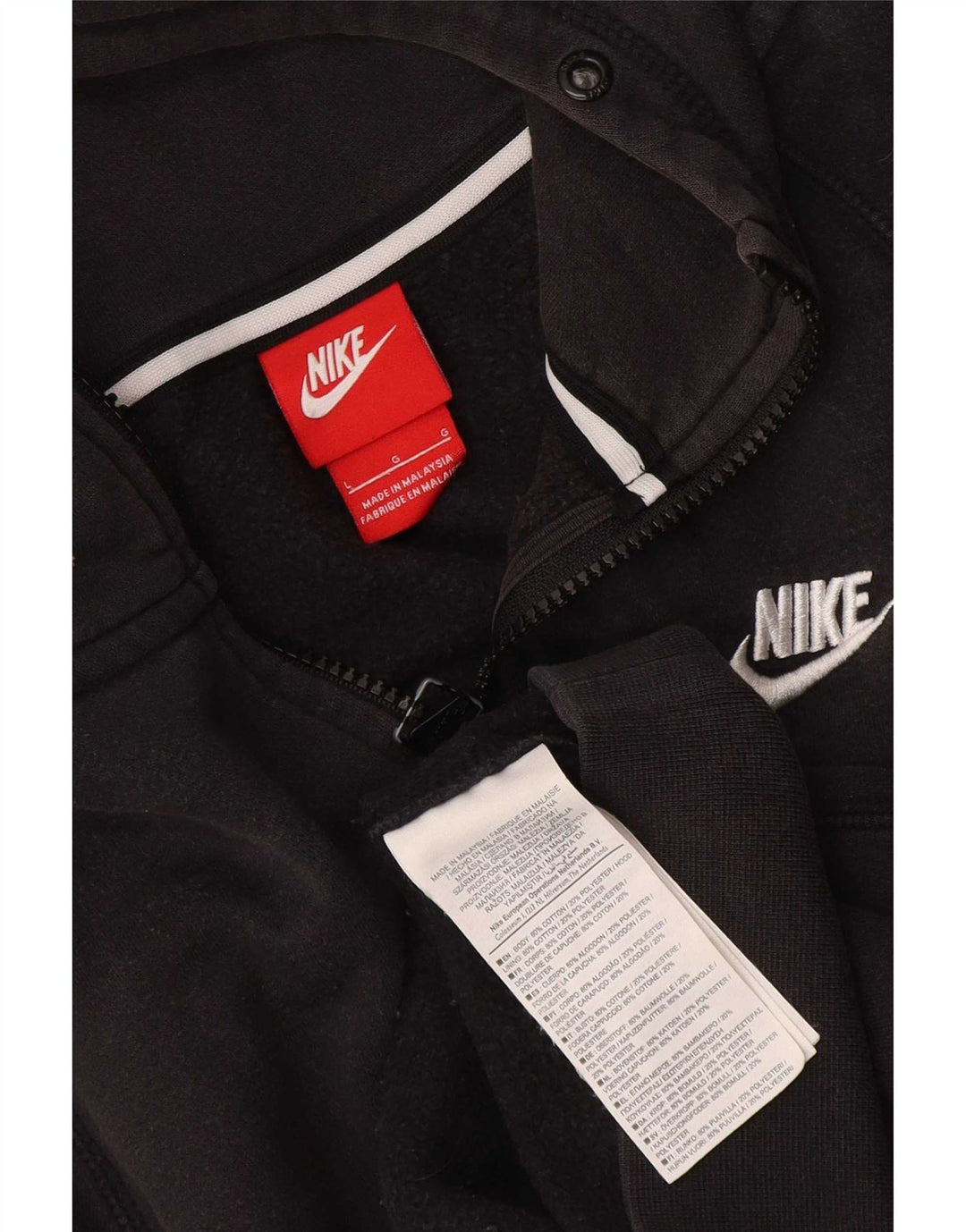 Nike hættetrøje med lynlås til mænd Stor sort bomuld
