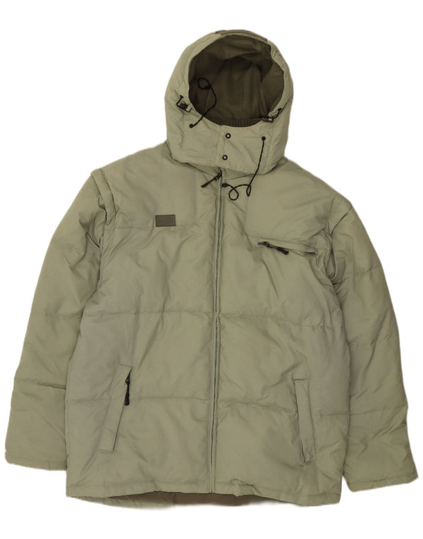 Fila Mens Hooded Padded Jacket UK 44 2XL Green Polyamide