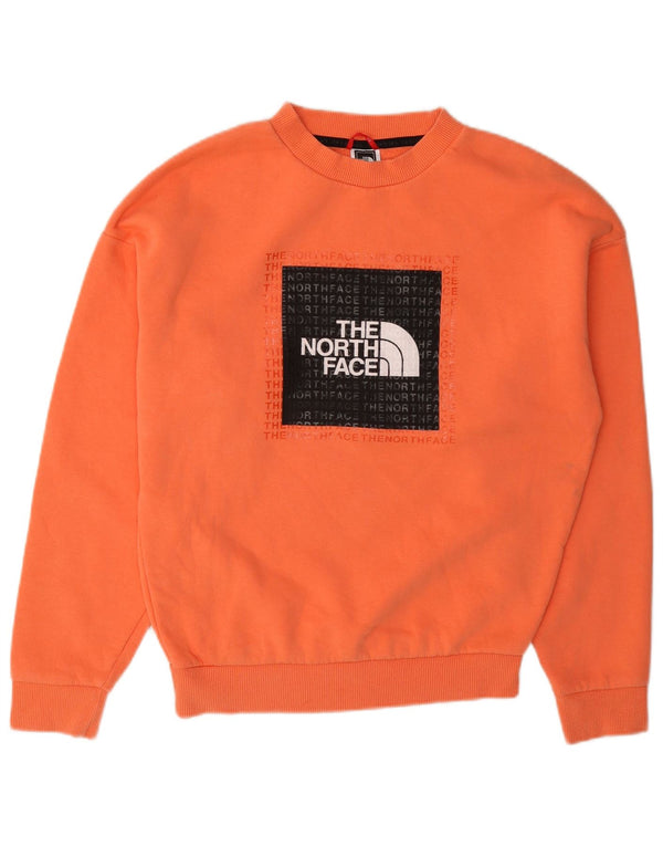 The North Face Dame Grafisk Sweatshirt Jumper UK 10 Small Orange