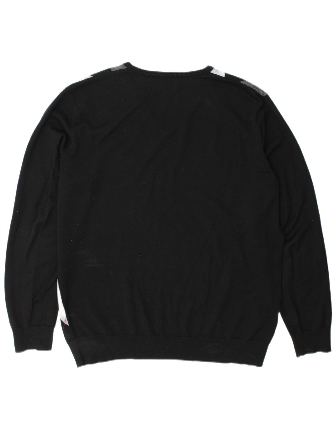Fred Perry Herre V-hals sweater XL Sort Argyle/Diamond Wool