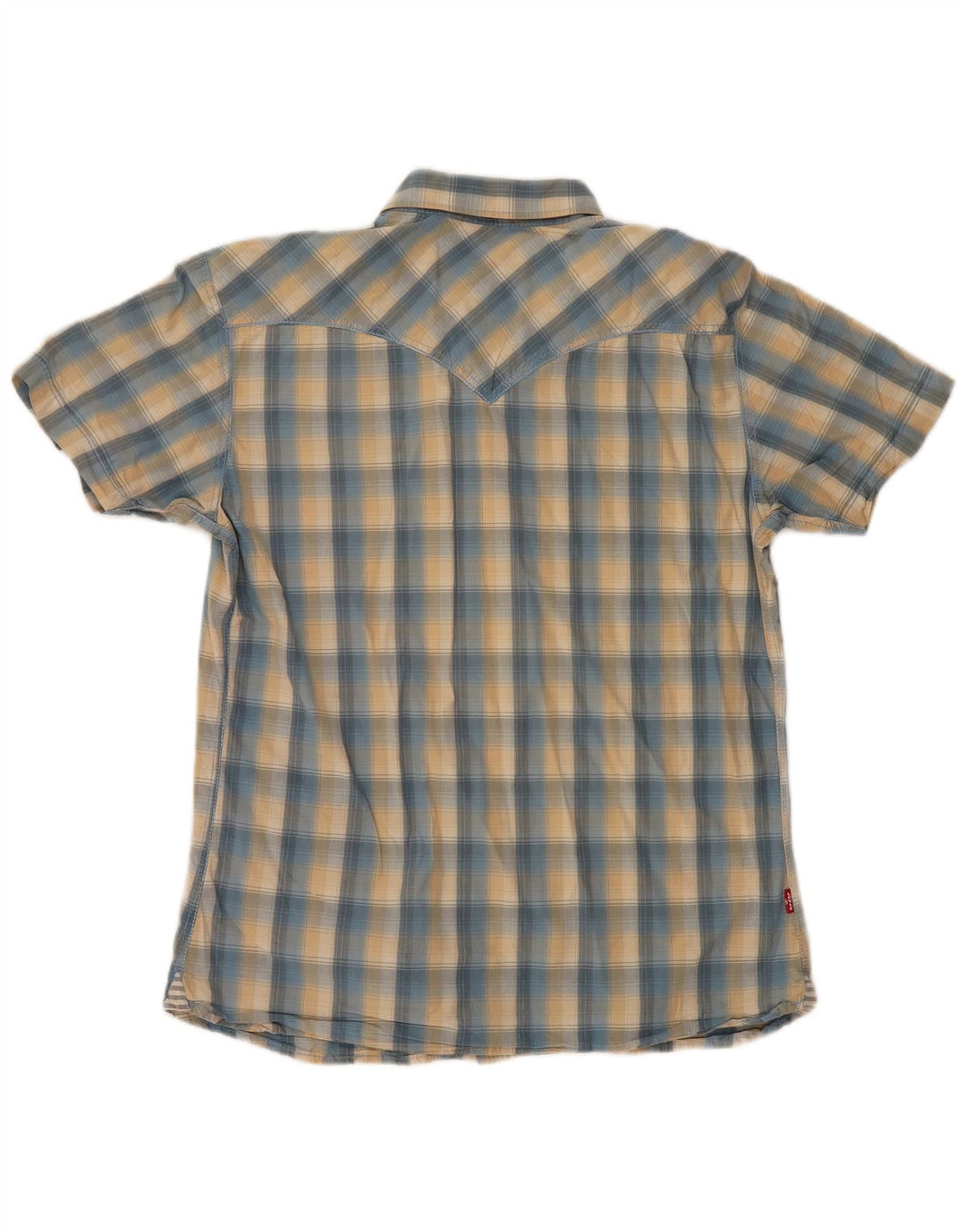 LEVI'S kortærmet herreskjorte Medium blå ternet bomuld