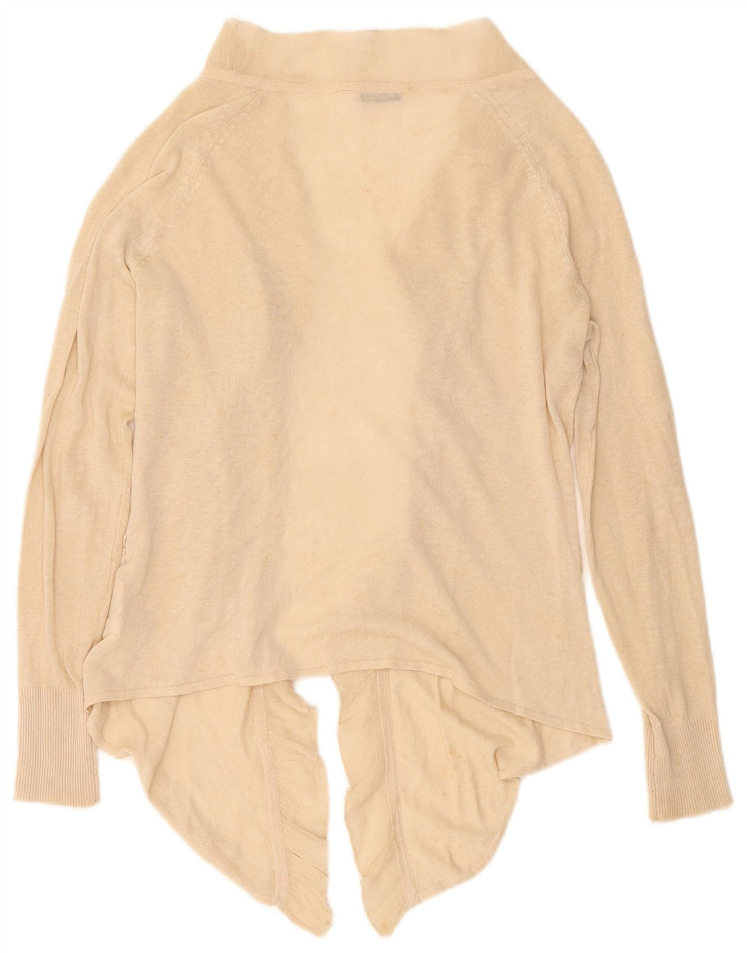 Marella Womens Open Cardigan Sweater UK 10 Small Beige Linen