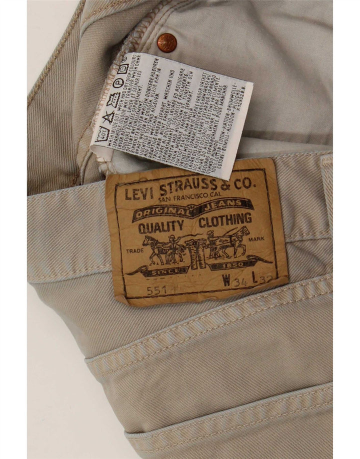 Levi's Herre 551 Straight Jeans W34 L32 Beige Bomuld