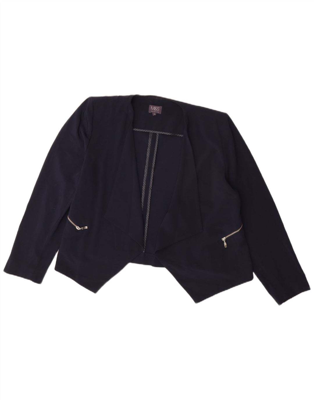 Marks & Spencer Dame Bolero Top UK 16 Large Navy Blue Polyester