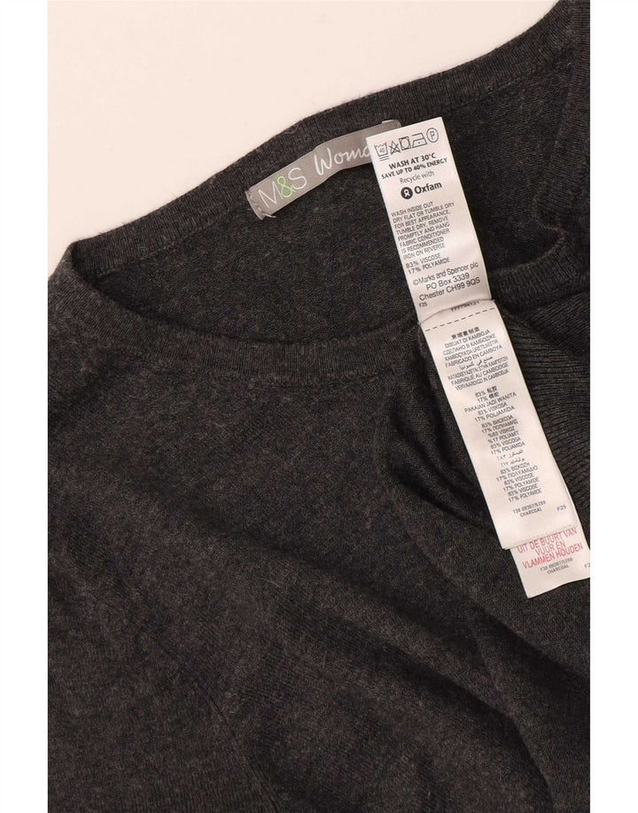 Marks & Spencer Dame Cardigan Sweater UK 14 Medium Grey Viscose