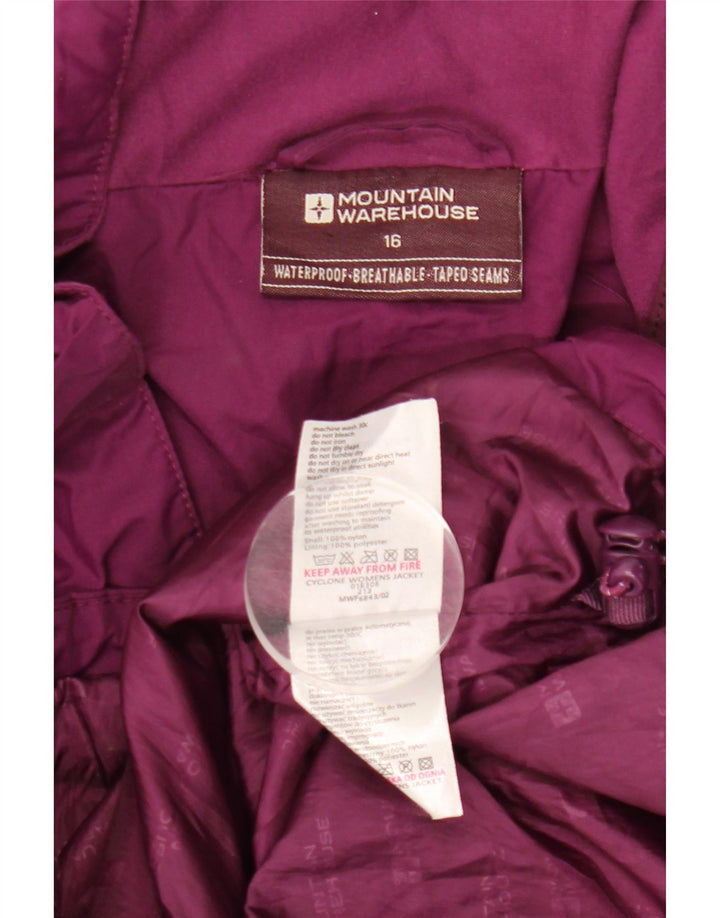Mountain Warehouse Dame Regnjakke UK 16 Stor Lilla Colourblock Nylon