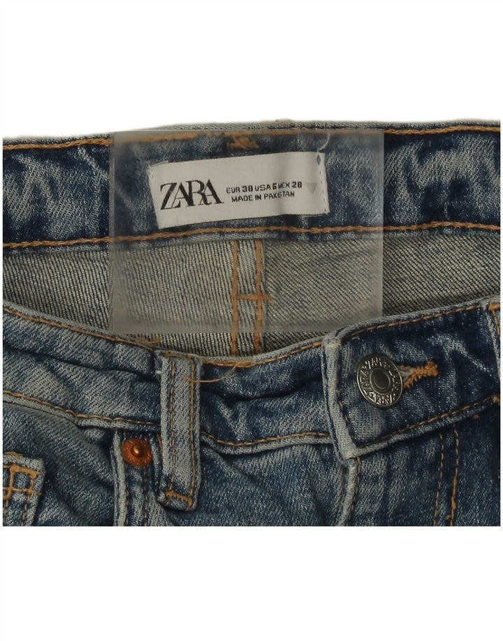 Zara Dame Straight Jeans EU 38 Small W28 L25 Blå