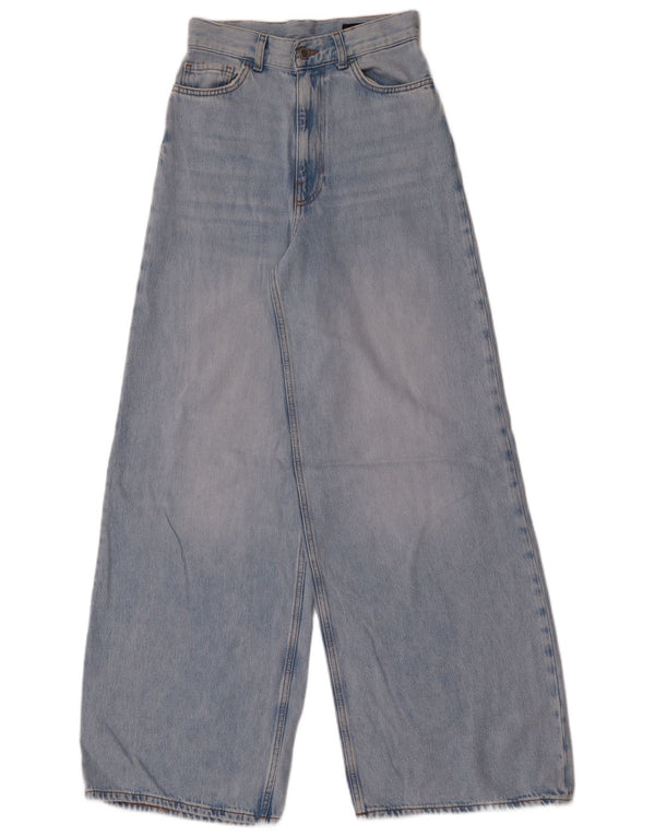 Zara Womens High Waist Wide Leg Jeans EU 34 2XS W24 L33 Blue