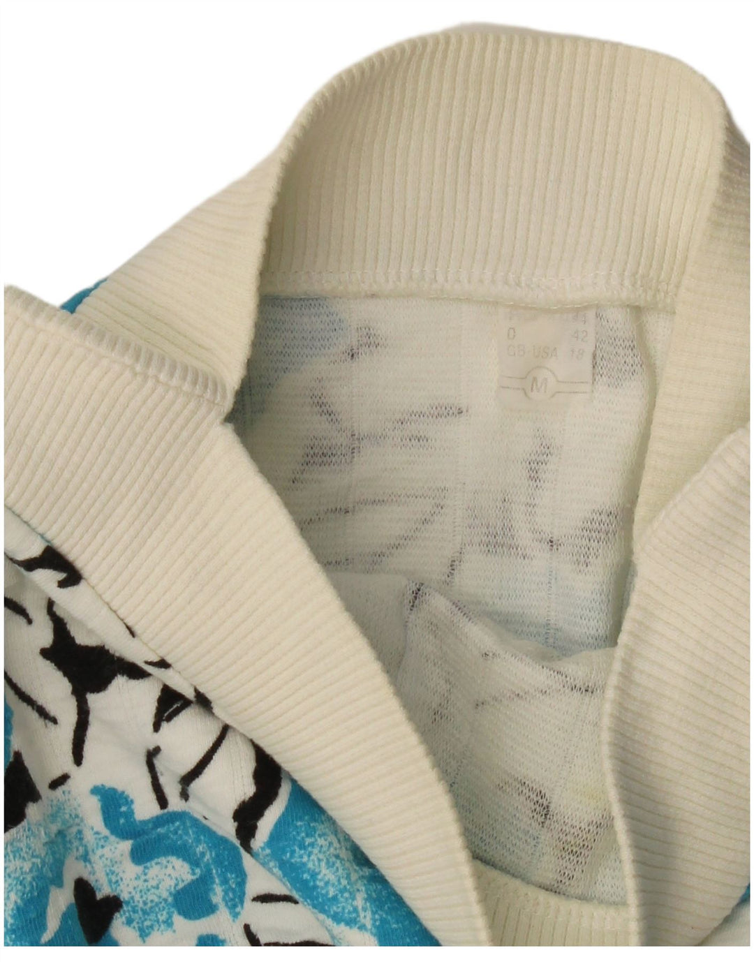 VINTAGE Dame Boat Neck Jumper Sweater UK 14 Medium White Floral