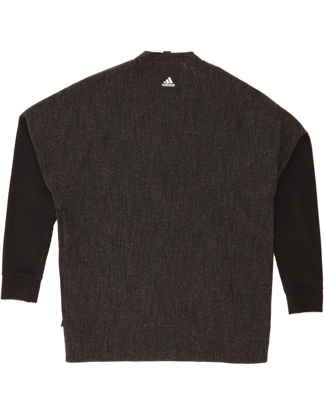 ADIDAS Mens Zip Neck Sweatshirt Jumper Large Grey Colourblock Vintage Adidas and Second-Hand Adidas from Messina Hembry 