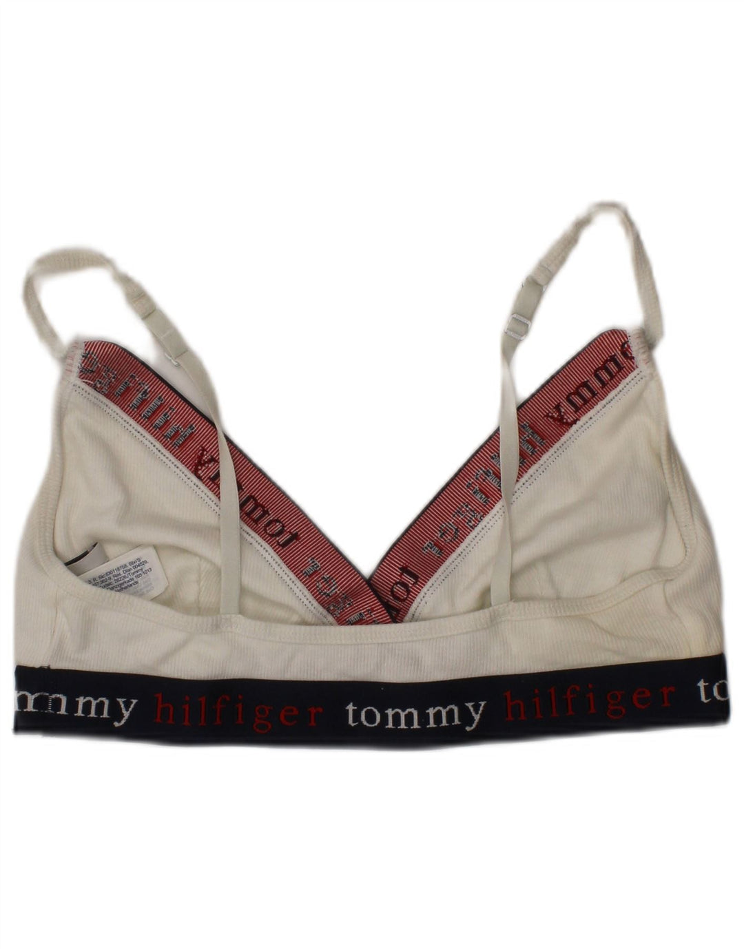 TOMMY HILFIGER Womens Graphic Vest Top UK 12 Medium White Classic